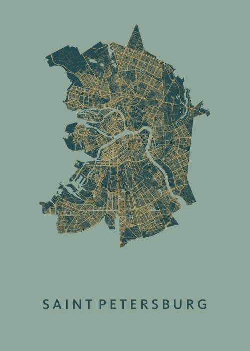 Saint Petersburg Stadskaart - Amazon poster
