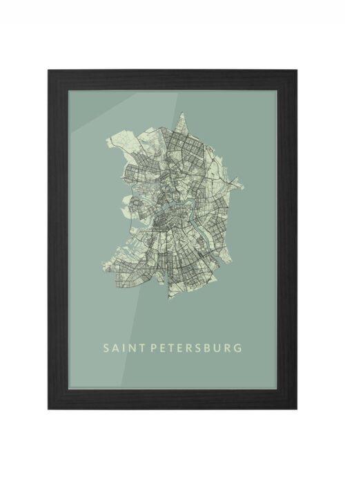 Saint Petersburg Olive Ingelijst in Zwart lijst Kopen | Kunst in Kaart