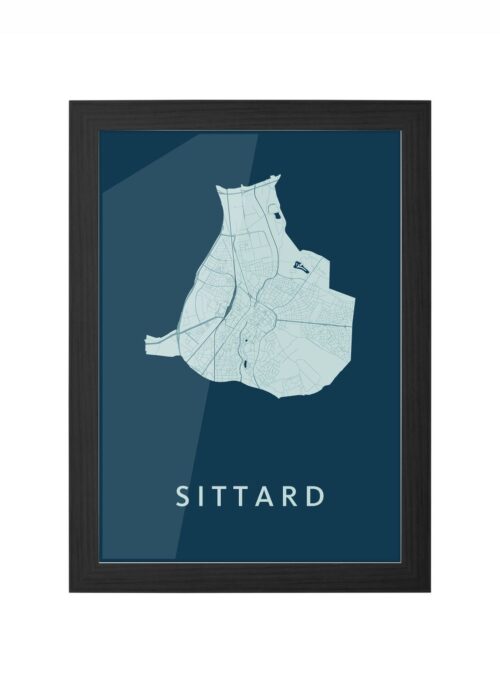sittard stadskaart poster ingelijst in zwarte lijst