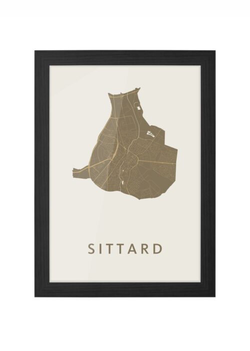 sittard stadskaart poster ingelijst in zwarte lijst