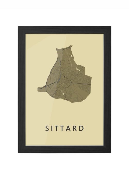 sittard stadskaart poster ingelijst in zwarte lijst