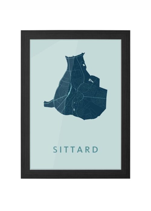 sittard stadskaart poster ingelijst in zwarte lijst