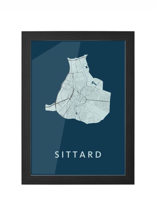 sittard stadskaart poster ingelijst in zwarte lijst