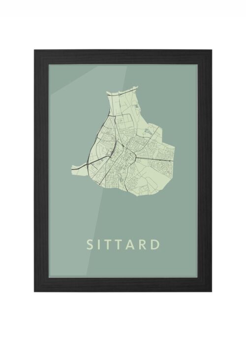 sittard stadskaart poster ingelijst in zwarte lijst