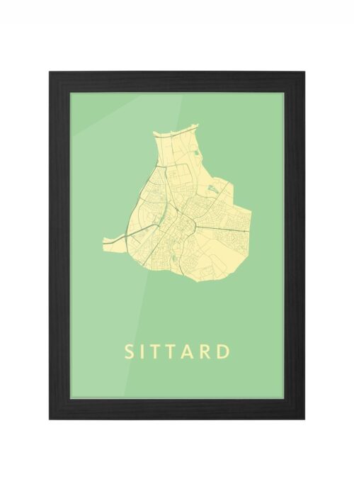 sittard stadskaart poster ingelijst in zwarte lijst