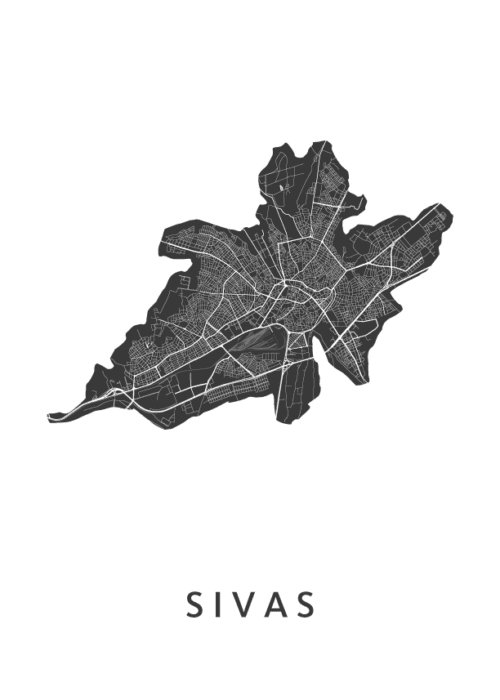Sivas Stadskaart Poster Kopen