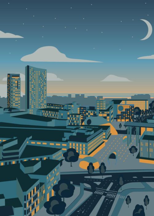 Skyline Eindhoven lijntekening print