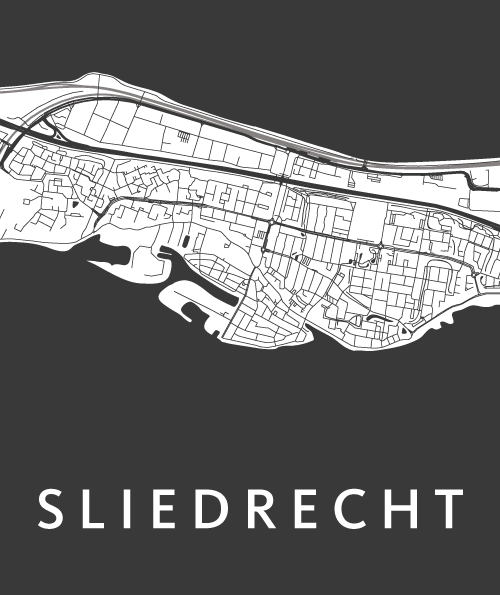 Sliedrecht - Black - Stadskaart