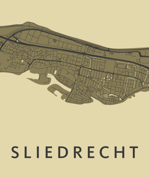 Sliedrecht GoldenRod Stadskaart Poster Kopen
