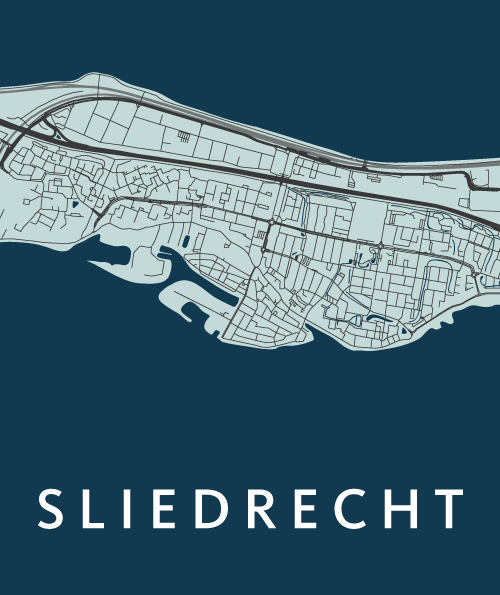 Sliedrecht Navy Stadskaart Poster Kopen