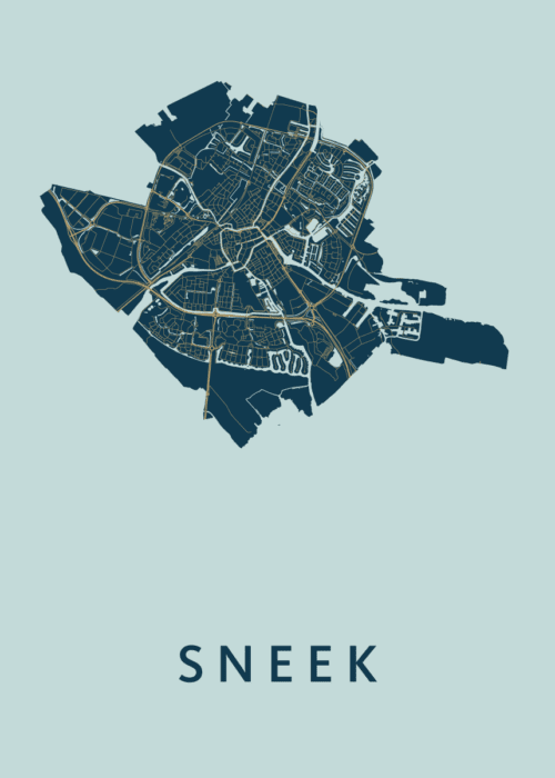 Sneek Stadskaart poster Prussian