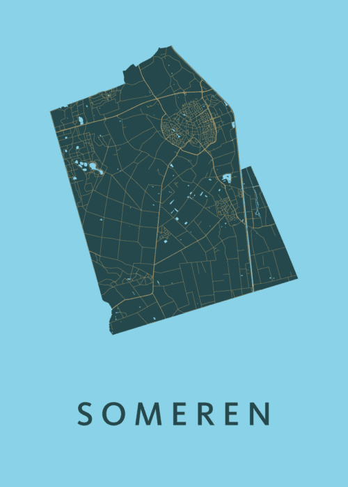 Someren Stadskaart - Azure poster