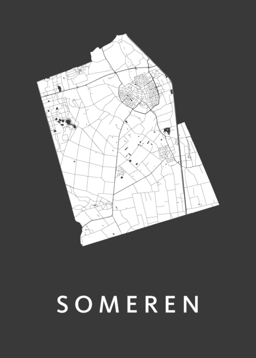 Someren Stadskaart - Black poster