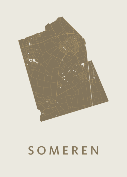 Someren Stadskaart - Gold poster