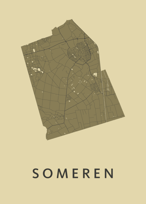 Someren Stadskaart - GoldenRod poster