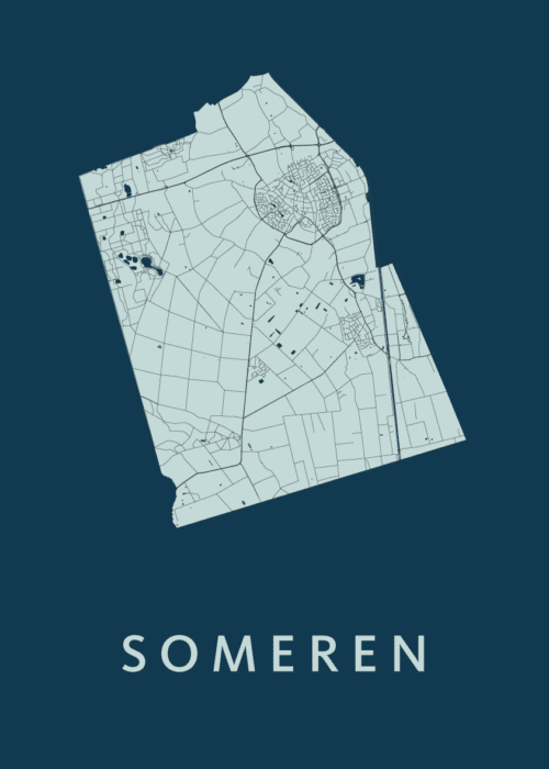 Someren Stadskaart - Navy poster