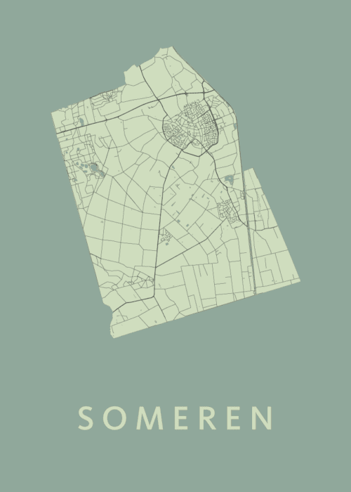 Someren Stadskaart - Olive poster