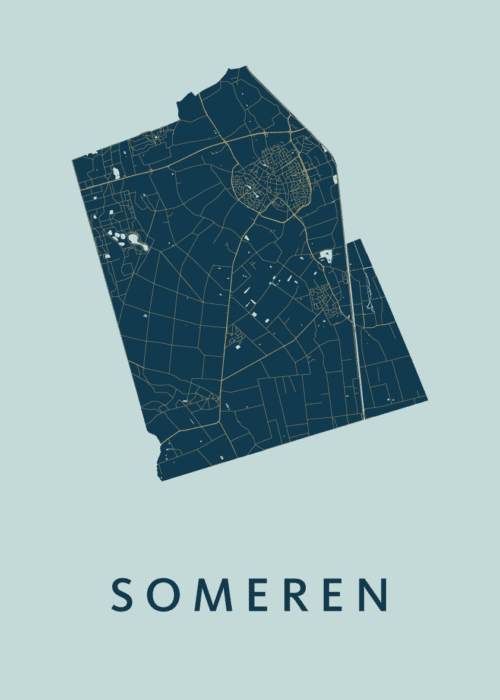 Someren Stadskaart - Prussian poster