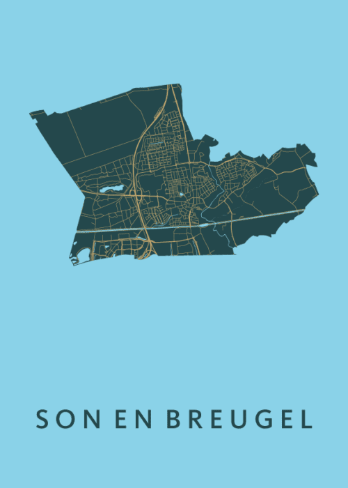Son en Breugel Azure Stadskaart Poster Kopen