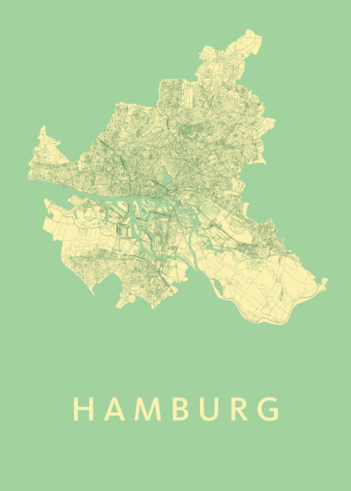 Hamburg Spring Stadskaart Poster Kopen