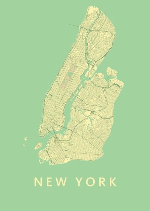 New York stadskaart poster Spring