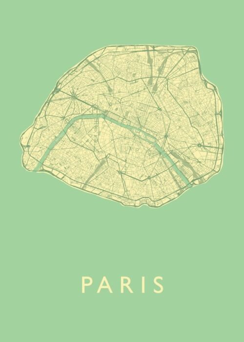 Parijs stadskaart poster Spring