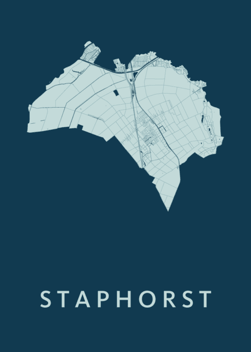 Staphorst Stadskaart poster Feldgrau
