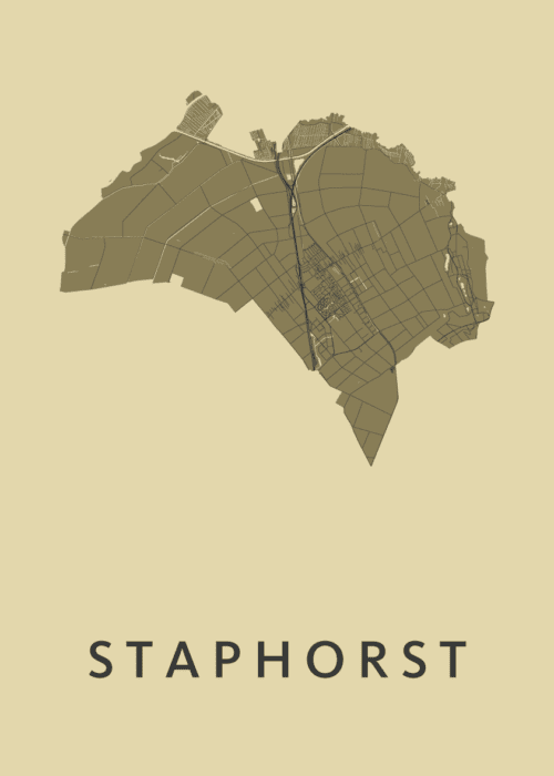 Staphorst Stadskaart poster GoldenRod