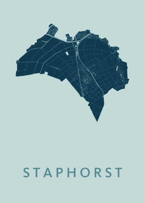 Staphorst Stadskaart poster Mint