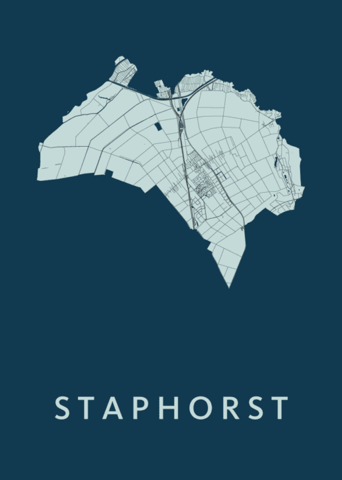 Staphorst Stadskaart poster Navy