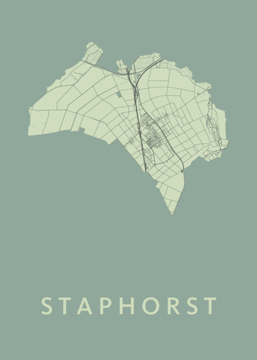Staphorst Stadskaart poster Olive