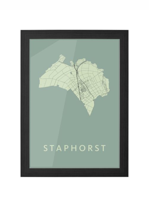 staphorst stadskaart poster ingelijst in zwarte lijst