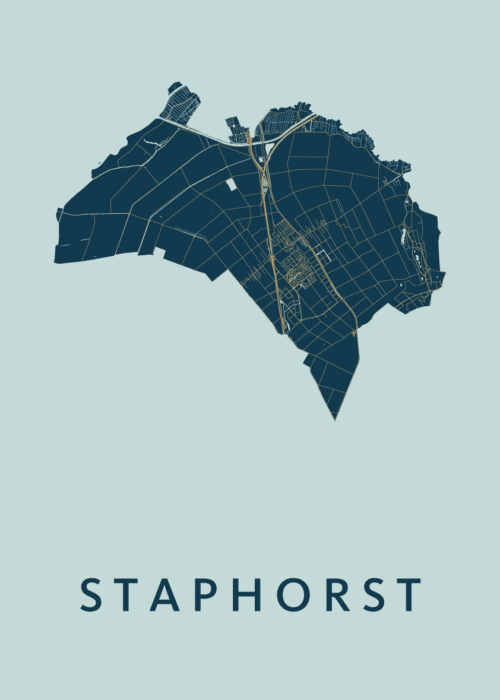 Staphorst Stadskaart poster Prussian