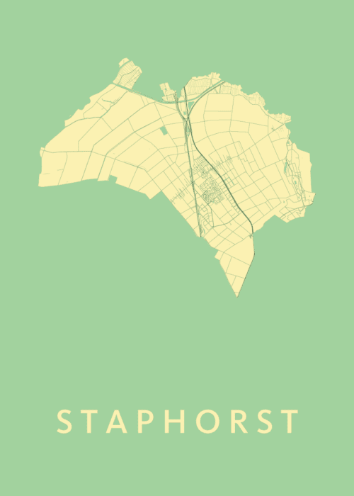 Staphorst Stadskaart poster Spring