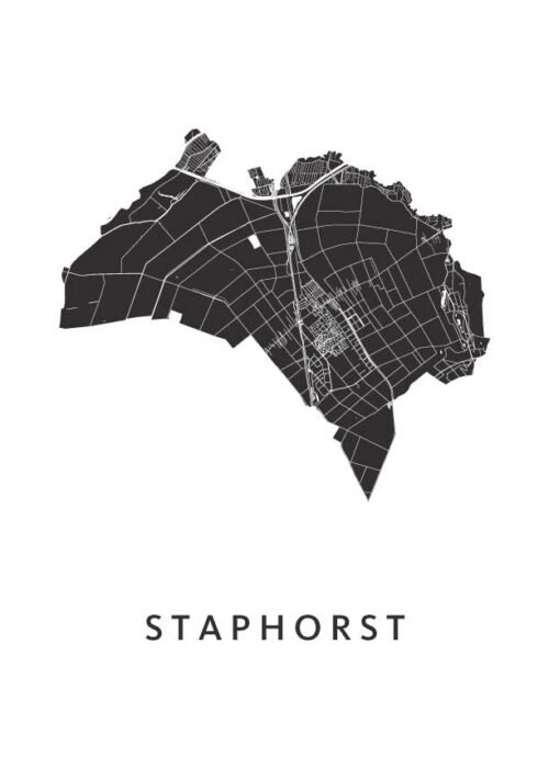 Staphorst Stadskaart poster White