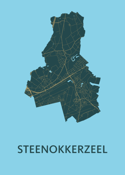 Steenokkerzeel Stadskaart - Azure poster