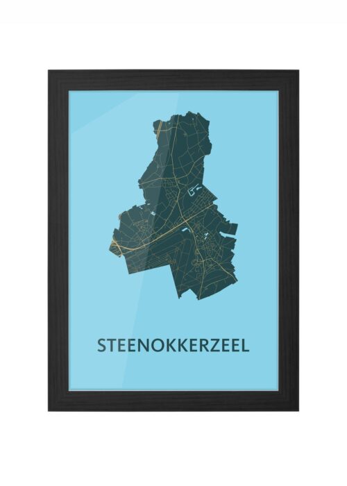 Steenokkerzeel Azure Ingelijst in Zwart lijst Kopen | Kunst in Kaart