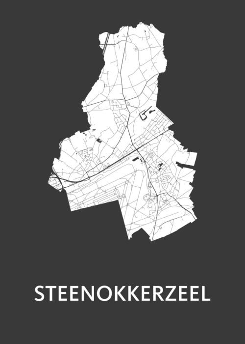 Steenokkerzeel Stadskaart - Black poster