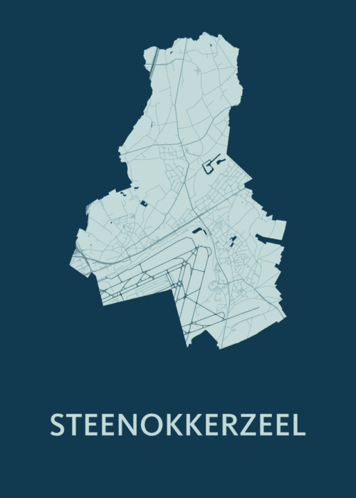 Steenokkerzeel Stadskaart - Feldgrau poster