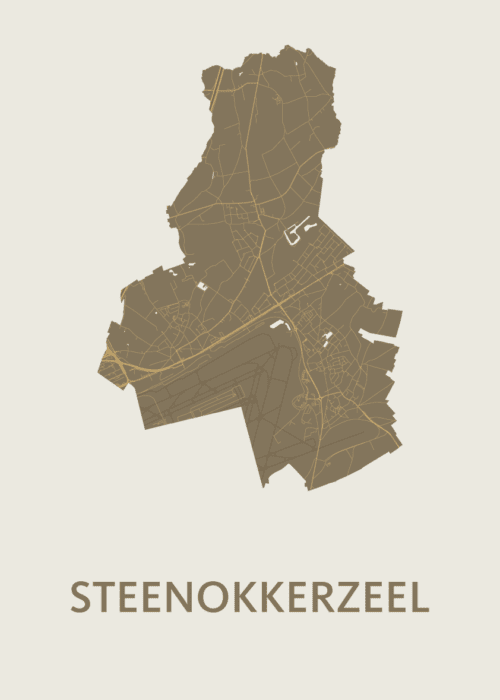 Steenokkerzeel Stadskaart - Gold poster