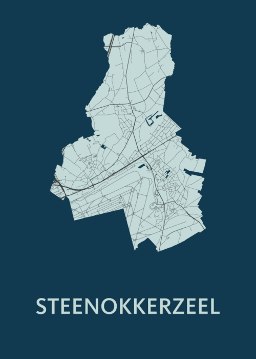 Steenokkerzeel Stadskaart - Navy poster