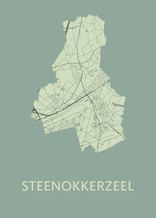 Steenokkerzeel Stadskaart - Olive poster