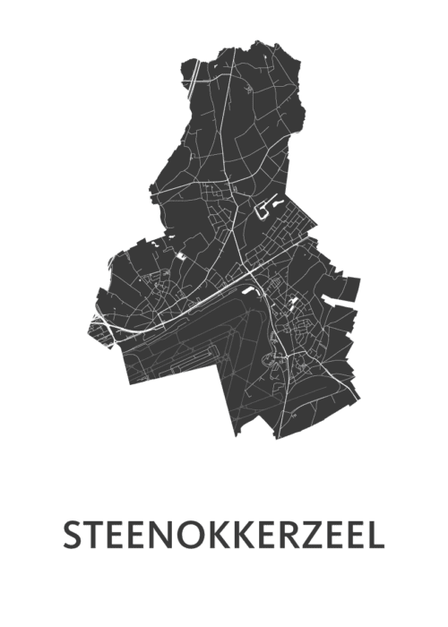 Steenokkerzeel Stadskaart - White poster