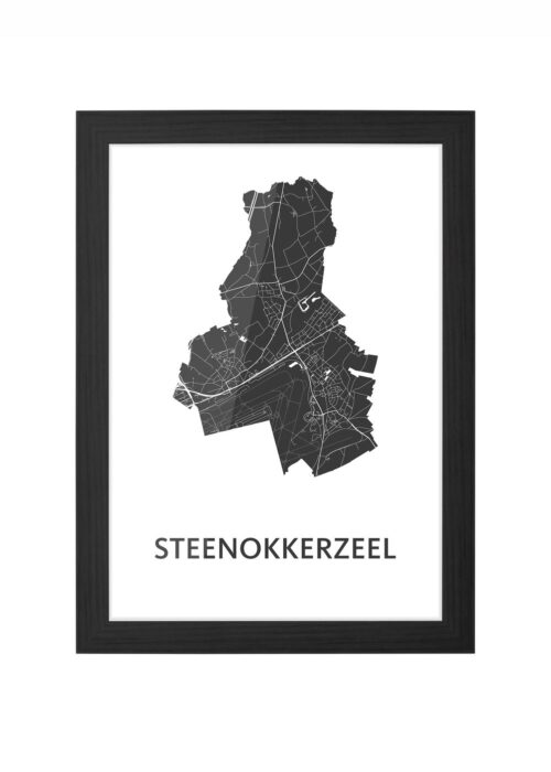 Steenokkerzeel White Ingelijst in Zwart lijst Kopen | Kunst in Kaart