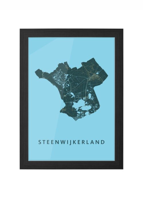 Steenwijkerland Azure Ingelijst in Zwart lijst Kopen | Kunst in Kaart
