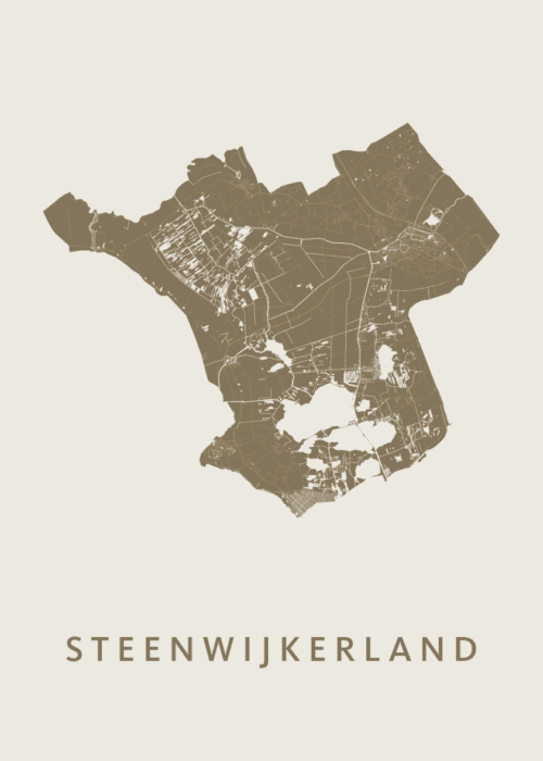 Steenwijkerland Stadskaart - Gold poster