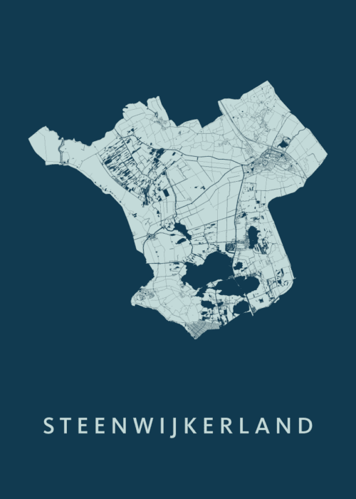 Steenwijkerland Stadskaart - Navy poster
