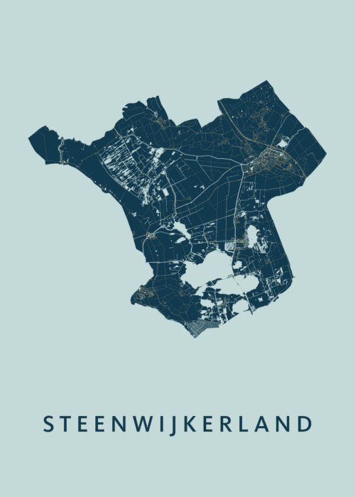 Steenwijkerland Stadskaart - Prussian poster