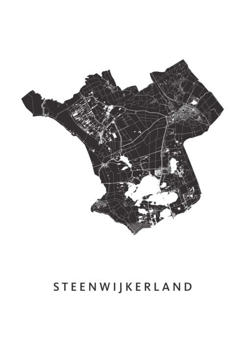 Steenwijkerland Stadskaart - White poster