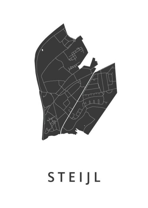 Steijl White Stadskaart Poster | Kunst in Kaart